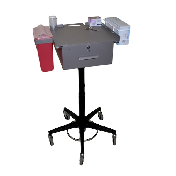 Mobile Phlebotomy Cart with Large Storage Drawer (ThumbLatch Lock)